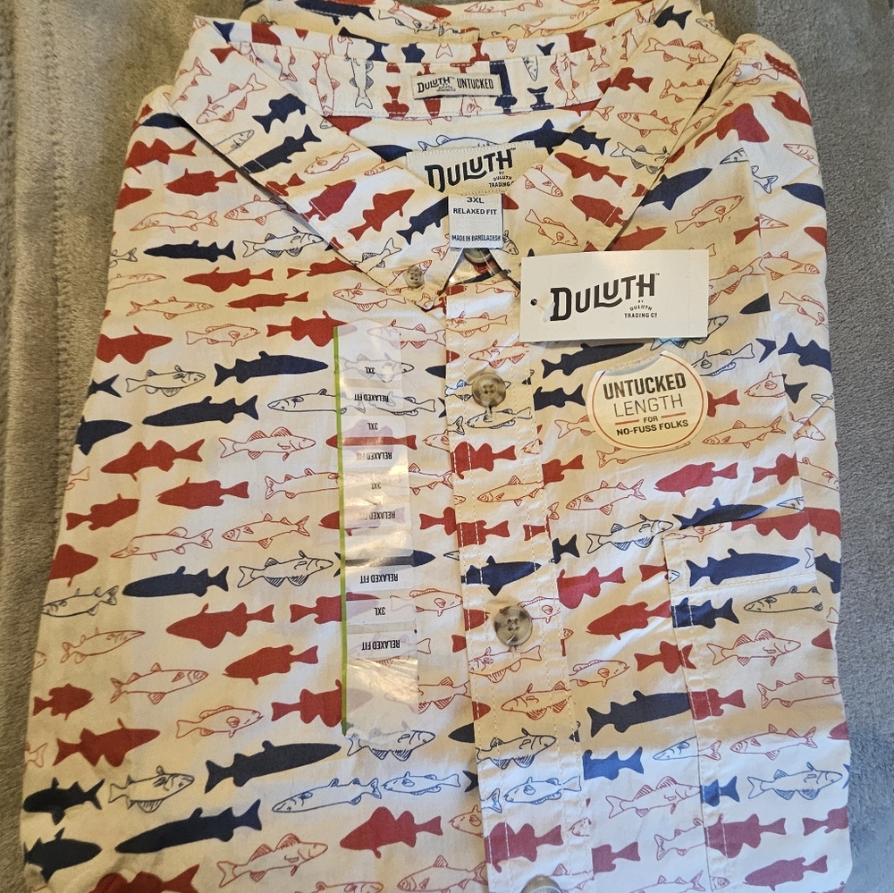 Duluth Trading Fish Pattern Shirt